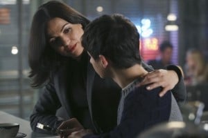  Once Upon a Time Preview: Something Wicked This Way Comes ONCE UPON A TIME - "Darkness on the Edge of Town" - With Gold banished from town, the residents of Storybrooke attempt to resume their normal lives. Hook and Belle search for a way to release the fairies from the Sorcerer's hat, while Emma, Henry and Regina continue to look for clues that could lead them to the Author. But when a terrifying darkness descends on the town, Emma and Regina are forced to confront the true nature of evil. Meanwhile, in New York, Gold and Ursula enlist Cruella De Vil to join their cause, on "Once Upon a Time," SUNDAY, MARCH 1 (8:00-9:00 p.m., ET) on the ABC Television Network. (ABC/Jack Rowand)
LANA PARRILLA, JARED S. GILMORE