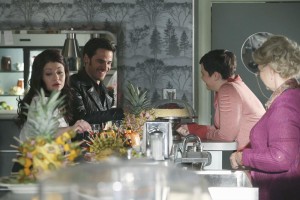  Once Upon a Time Preview: Something Wicked This Way Comes ONCE UPON A TIME - "Darkness on the Edge of Town" - With Gold banished from town, the residents of Storybrooke attempt to resume their normal lives. Hook and Belle search for a way to release the fairies from the Sorcerer's hat, while Emma, Henry and Regina continue to look for clues that could lead them to the Author. But when a terrifying darkness descends on the town, Emma and Regina are forced to confront the true nature of evil. Meanwhile, in New York, Gold and Ursula enlist Cruella De Vil to join their cause, on "Once Upon a Time," SUNDAY, MARCH 1 (8:00-9:00 p.m., ET) on the ABC Television Network. (ABC/Jack Rowand)
EMILIE DE RAVIN, COLIN O'DONOGHUE, GINNIFER GOODWIN, BEVERLEY ELLIOTT