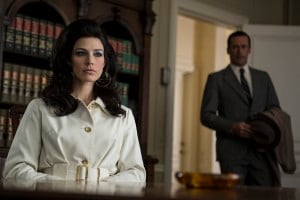  Mad Men Review: New Business (Season 7 Episode 9) Jessica Pare as Megan Draper and Jon Hamm as Don Draper - Mad Men _ Season 7, Episode 9 - Photo Credit: Justina Mintz/AMC