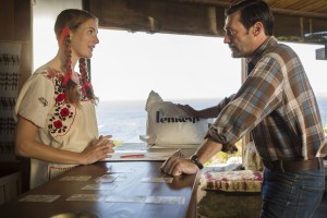 Anna Osceola as Clementine and Jon Hamm as Don Draper, Mad Men Series Finale | Tell-Tale TV Anna Osceola as Clementine and Jon Hamm as Don Draper - Mad Men _ Season 7B, Episode 14 - Photo Credit: Justina Mintz/AMC Mad Men Series Finale Review: Person to Person (Season 7 Episode 14) Anna Osceola as Clementine and Jon Hamm as Don Draper - Mad Men _ Season 7B, Episode 14 - Photo Credit: Justina Mintz/AMC