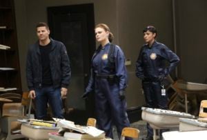 BONES: L-R: David Boreanaz, Emily Deschanel and Tamara Taylor in the "The Nightmare Within The Nightmare" season finale episode of BONES airing Thursday, July 21 (8:00-9:00 PM ET/PT) on FOX. ©2016 Fox Broadcasting Co. Cr: Patrick McElhenney/FOX Bones Season 11 Episode 22 Review: The Nightmare Within the Nightmare | Tell-Tale TV 