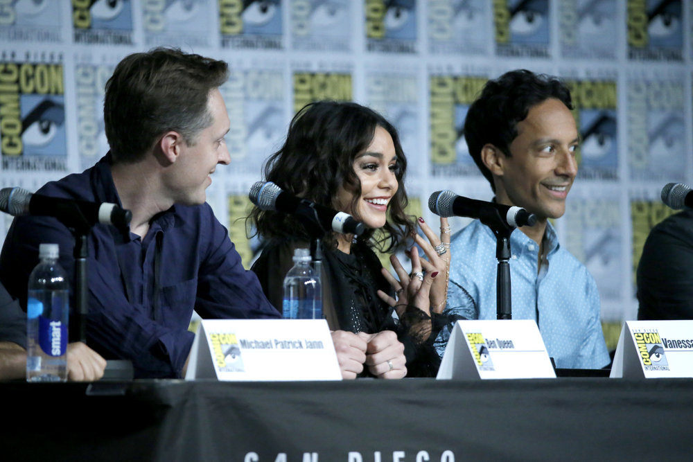 COMIC-CON INTERNATIONAL: SAN DIEGO 2016 -- "Powerless Press Room and Carpet" -- Pictured: (l-r) Ben Queen, Vanessa Hudgens, Danny Pudi -- (Photo by: Mark Davis/NBC) 5 Reasons You Should Be Excited About NBC’s ‘Powerless’ 