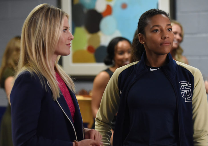 PITCH: L-R: Ali Larter and Kylie Bunbury in the all-new “Unstoppable Forces & Immovable Objects” episode of PITCH airing Thursday, Nov. 17 (8:59-10:00 PM ET/PT) on FOX. CR: Ray Mickshaw / FOX. © 2016 FOX Broadcasting Co.