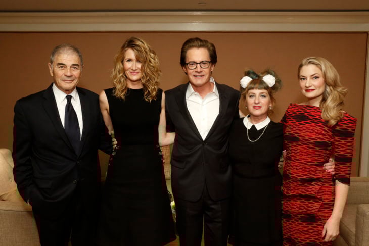 Robert Forster, Laura Dern, Kyle Maclachlan, Kimmy Robertson, and Madchen Amick at the Showtime TCA Winter Press Tour 2017 Twin Peaks Panel in Pasadena, CA on January 9, 2017. Photo: Eric Charbonneau/AP Invision for SHOWTIME