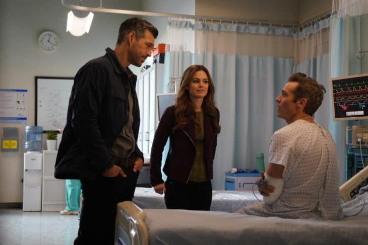 EDDIE CIBRIAN, RACHEL BILSON, SEAMUS DEVER | Tell-Tale TV EDDIE CIBRIAN, RACHEL BILSON, SEAMUS DEVER Take Two Review: Death Becomes Him (Season 1 Episode 5) TAKE TWO - "Death Becomes Him" - A terminally ill man hires Eddie and Sam to protect him from the very hitman he hired to make his death look like an accident. When he discovers he was misdiagnosed and is going to live, he fears for his life. Together, Eddie and Sam must keep him safe and in hiding long enough to find and stop his hired killer but soon learn that the hitman isn't the only one after him, on "Take Two," THURSDAY, JULY 19 (8:00-9:00 p.m. EDT), on The ABC Television Network. (ABC/David Bukach)
EDDIE CIBRIAN, RACHEL BILSON, SEAMUS DEVER