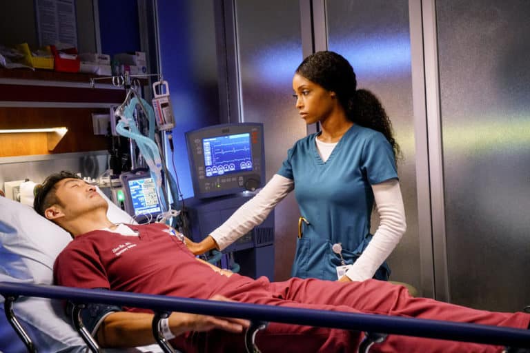 Chicago Med Season 4 Episode 7 Brian Tee as Dr. Ethan Choi, Yaya DaCosta as April Sexton