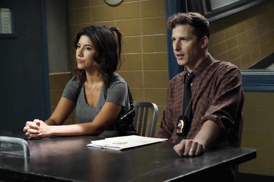 Brooklyn Nine-Nine Season 6 Episode 5 - Andy Samberg as Jake Peralta, Stephanie Beatriz as Rosa Diaz