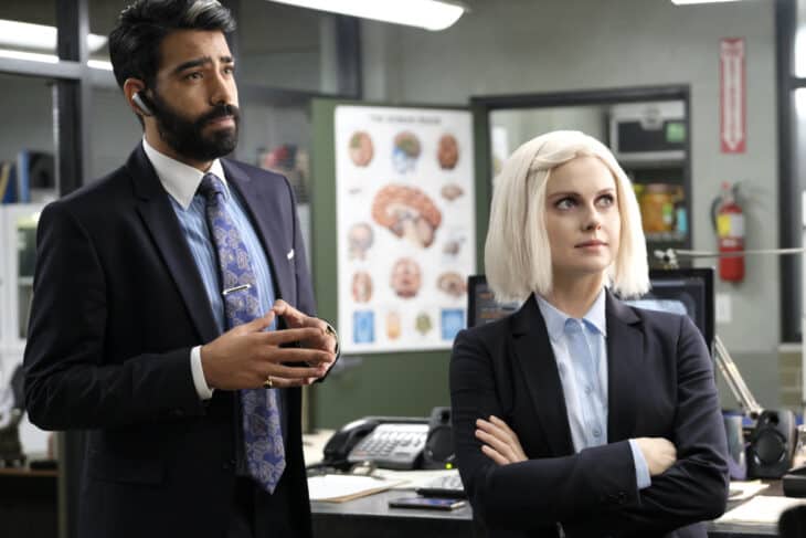 iZombie Season 5 Episode 8 - Rahul Kohli as Ravi and Rose McIver as Liv