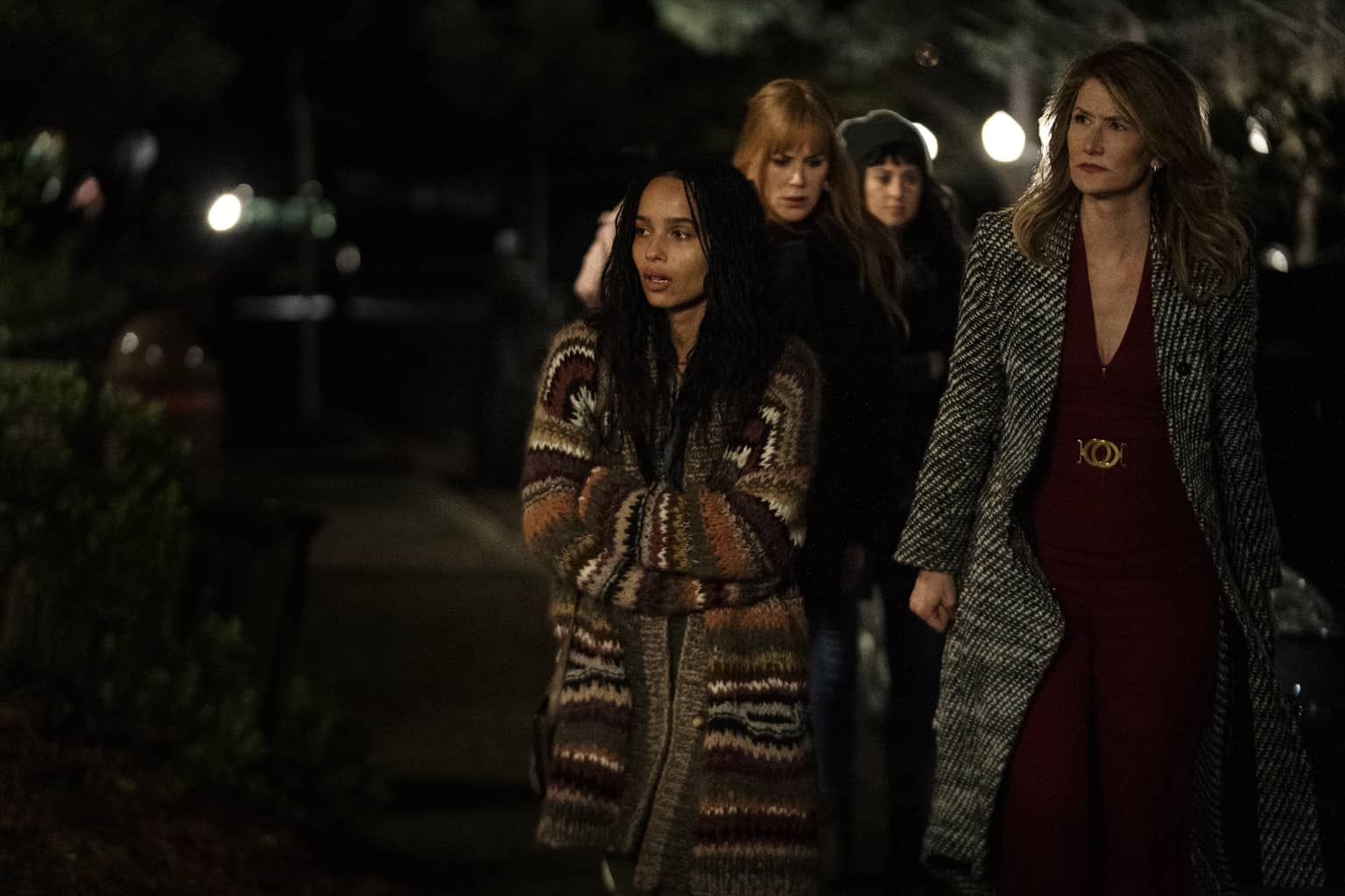 Big Little Lies Season 2, episode 7, debut 7/21/19: Zoë Kravitz, Laura Dern, Nicole Kidman, Shailene Woodley. photo: Merie W. Wallace/HBO