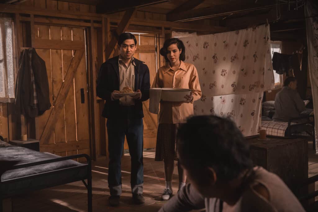 Cristina Rodlo as Luz Ojeda, Derek Mio as Chester Nakayama, Shingo Usami as Henry Nakayama - The Terror _ Season 2 - Photo Credit: Ed Araquel/AMC