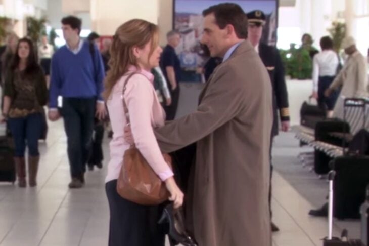 The Office Pam and Michael say goodbye airport scene