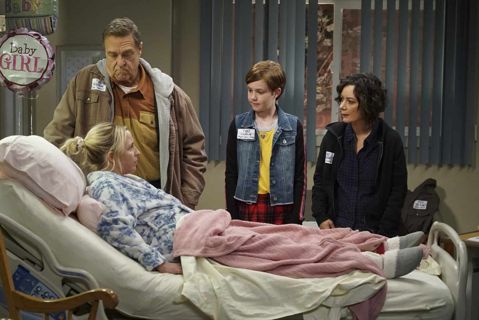 LECY GORANSON, JOHN GOODMAN, AMES MCNAMARA, SARA GILBERT