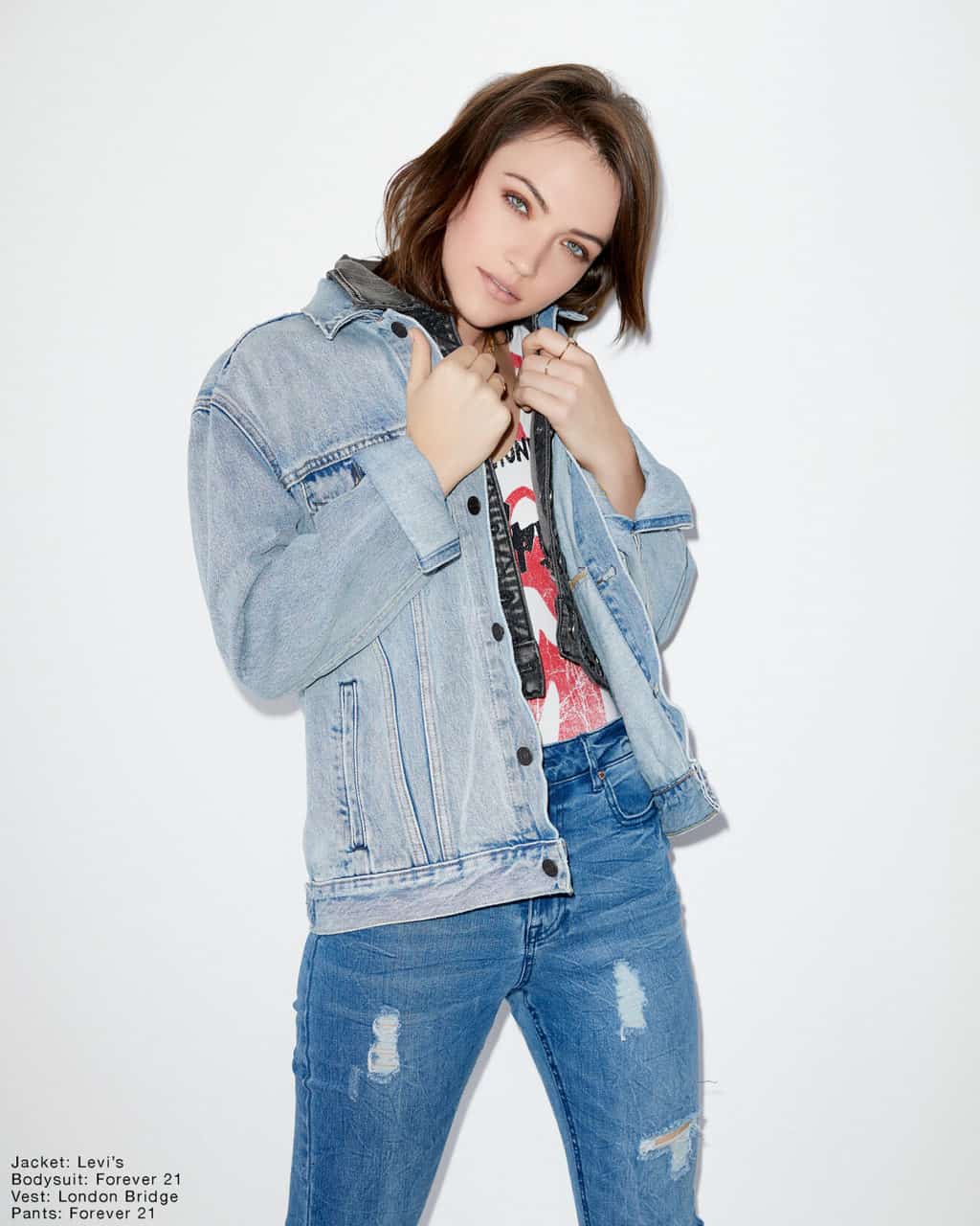 Violett Beane jean jacket | Tell-Tale TV