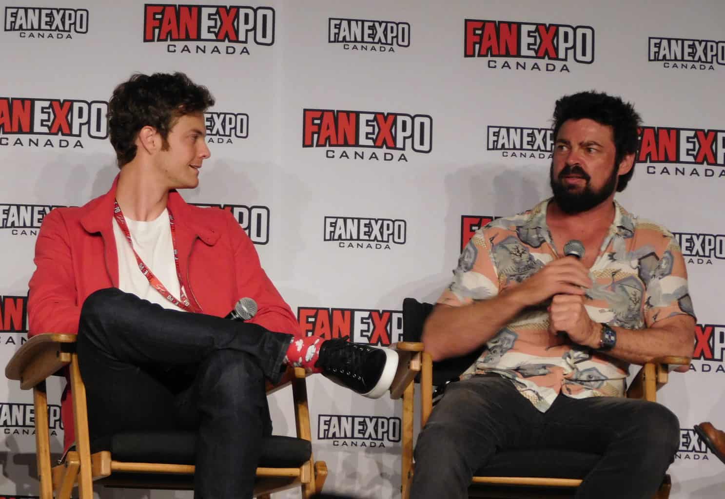 The Boys - Fan Expo Canada 2019: Karl Urban (Billy Butcher), Jack Quaid (Hughie Campbell) (Photo Credit: Alicia Gilstorf/Tell-Tale TV)