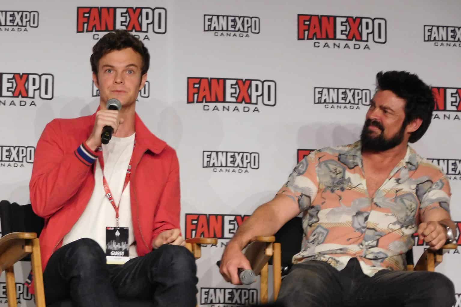 The Boys - Fan Expo Canada 2019: Karl Urban (Billy Butcher), Jack Quaid (Hughie Campbell) (Photo Credit: Alicia Gilstorf/Tell-Tale TV)