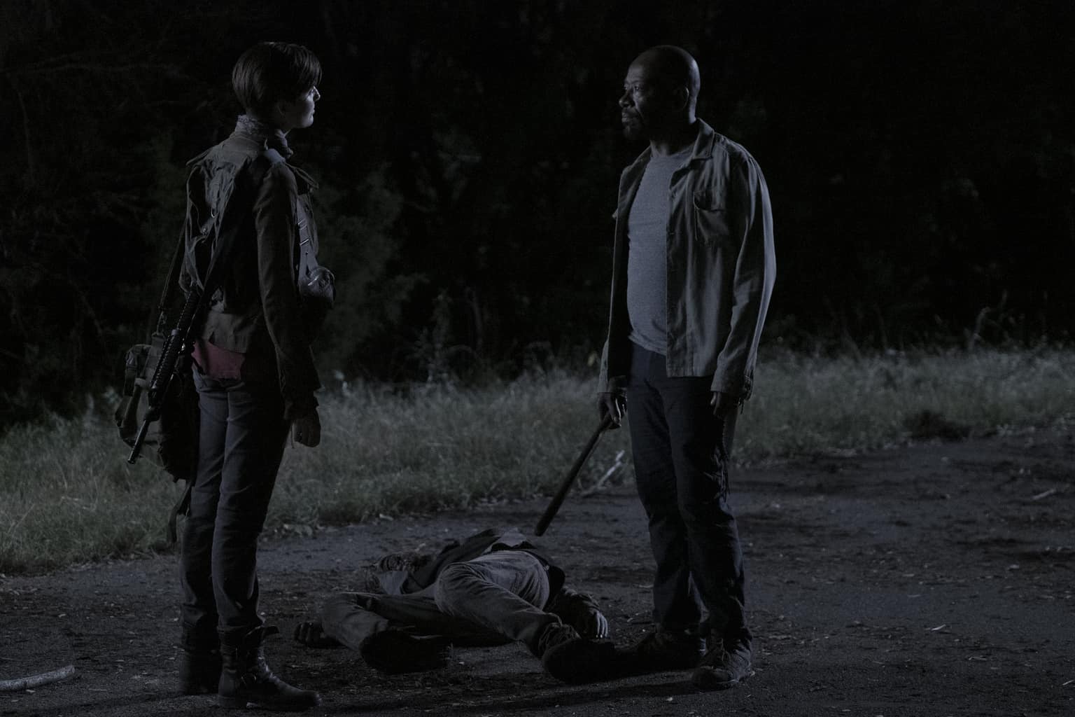 FTWD_514_VR_0524_335-RT Fear the Walking Dead Review: Today and Tomorrow (Season 5 Episode 14) Fear the Walking Dead Season 5, Episode 14 - Lennie James as Morgan Jones, Maggie Grace as Althea