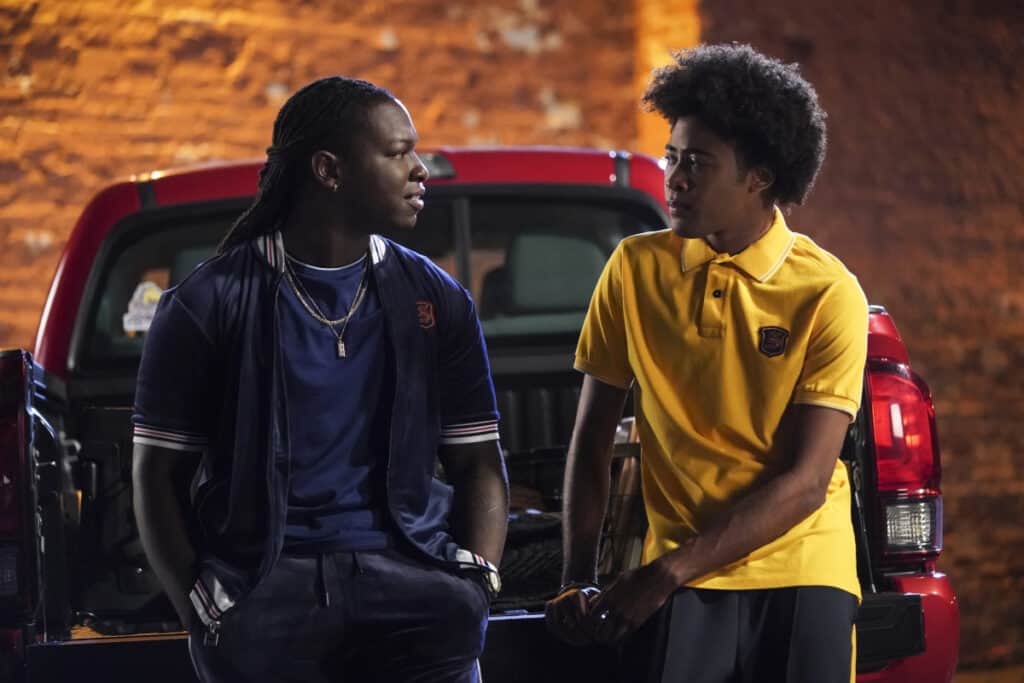 Legacies Season 2 Episode 1 - Christopher De'Sean Lee as Kaleb and Quincy Fouse as MG | Tell-Tale TV Legacies Season 2 Episode 1 - Christopher De'Sean Lee as Kaleb and Quincy Fouse as MG