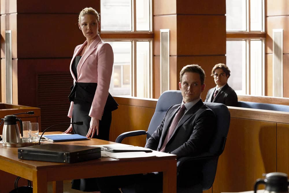 Suits Season 9 Episode 9 - Thunder Away Preview — Suits Season 9 Episode 9: Thunder Away - Part 2 Suits Season 9 Episode 9 - Patrick J. Adams as Mike Ross, Katherine Heigl as Samantha Wheeler