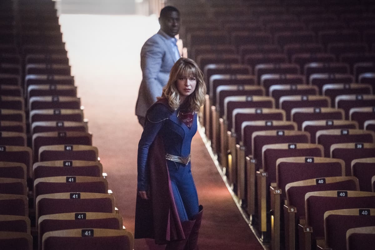 Supergirl Season 5 Episode 1 - Melissa Benoist as Kara/Supergirl and David Harewood as Hank Henshaw/JÕonn JÕonzz