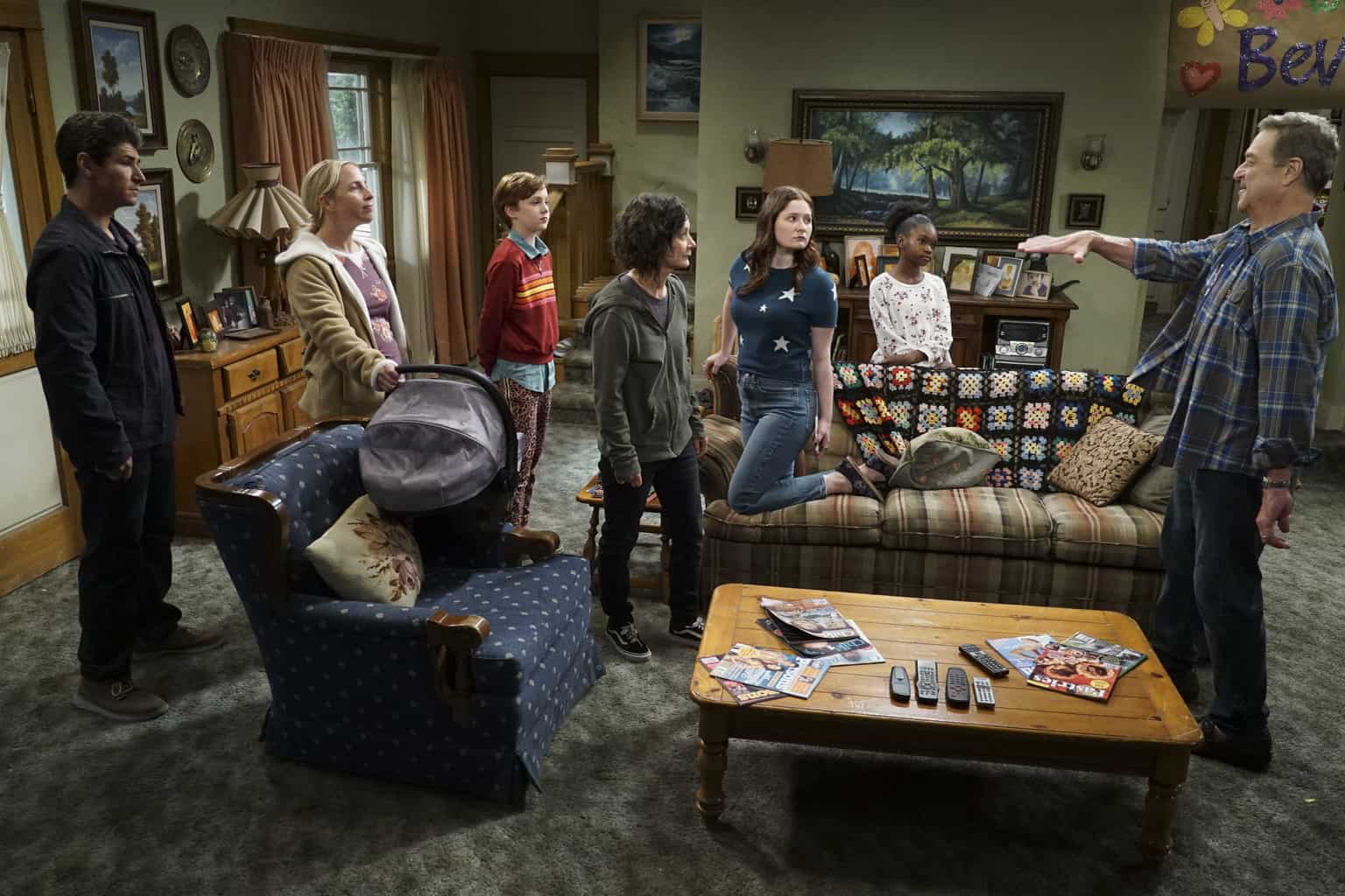 MICHAEL FISHMAN, LECY GORANSON, AMES MCNAMARA, SARA GILBERT, EMMA KENNEY, JAYDEN REY, JOHN GOODMAN