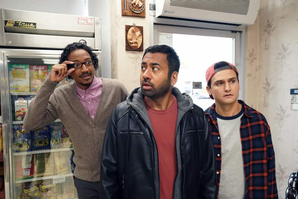 Sunnyside Season 1 Episode 3 - Samba Schutte as Hakim, Kal Penn as Garrett, Moses Storm as Brady