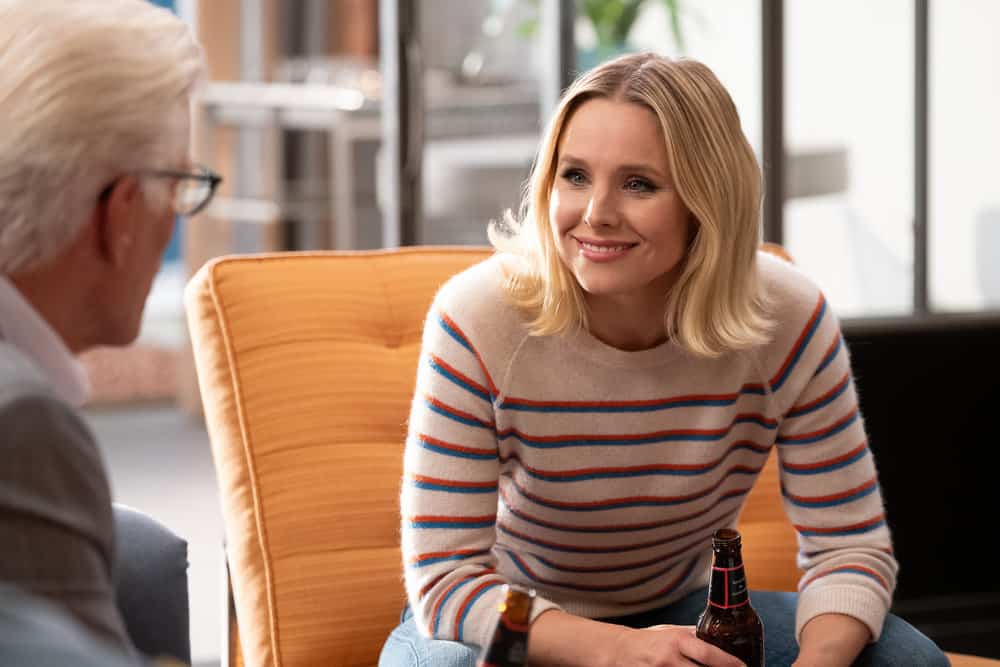 The Good Place Season 4 Episode 13 and 14 - Ted Danson as Michael, Kristen Bell as Eleanor