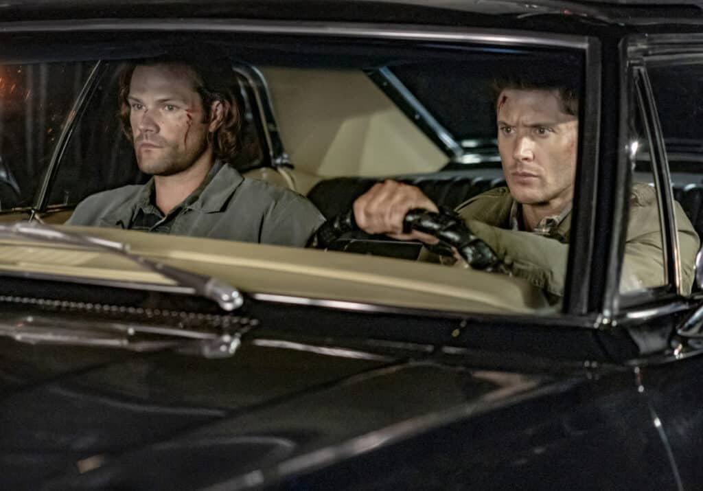 Supernatural Season 15 Episode 9 - Jared Padalecki as Sam and Jensen Ackles as Dean
