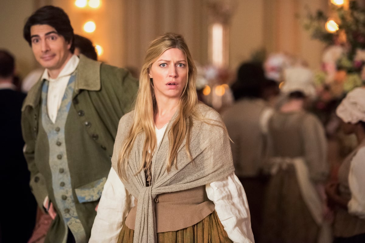 DC's Legends of Tomorrow Season 5 Episode 5, "A Head of Her Time" Pictured (L-R): Brandon Routh as Ray Palmer/Atom and Jes Macallan as Ava Sharpe