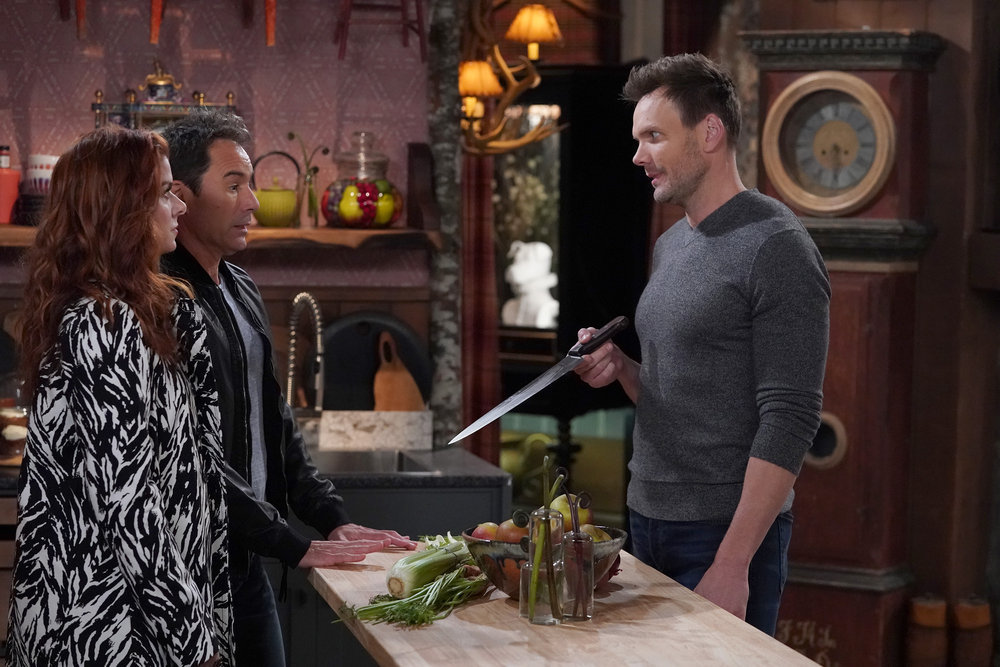 Will & Grace Season 3 Episode 11, "Filthy Phil, Part II" Pictured: (l-r) Debra Messing as Grace Adler , Eric McCormack as Will Truman, Joel McHale as Phil | Tell-Tale TV Will & Grace Season 3 Episode 11, "Filthy Phil, Part II" Pictured: (l-r) Debra Messing as Grace Adler , Eric McCormack as Will Truman, Joel McHale as Phil