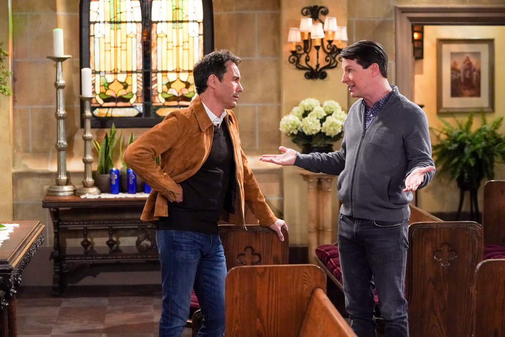 Will & Grace Season 3 Episode 12, "Accidentally on Porpoise" Pictured: (l-r) Eric McCormack as Will Truman, Sean Hayes as Jack McFarland