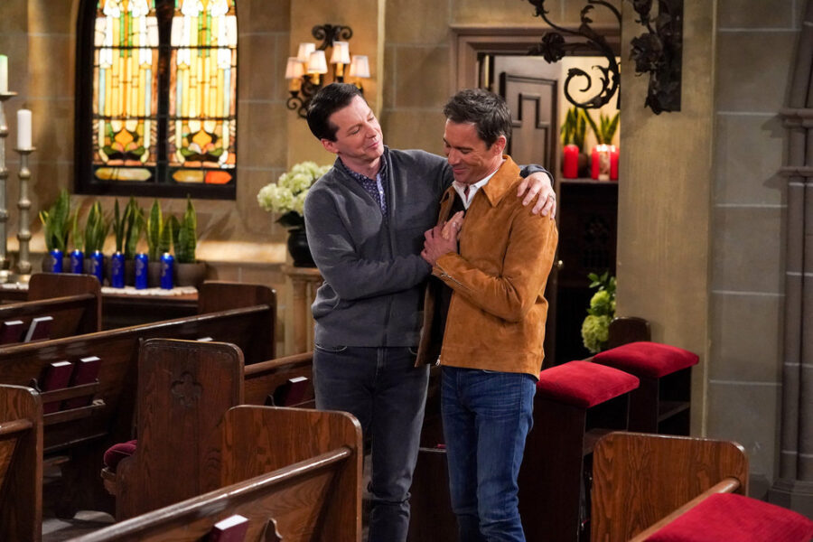 Will & Grace Season 3 Episode 12, "Accidentally on Porpoise" Pictured: (l-r) Sean Hayes as Jack McFarland, Eric McCormack as Will Truman