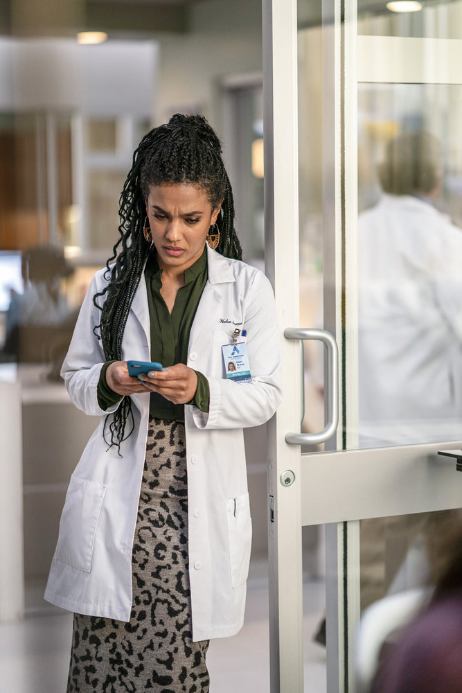 New Amsterdam Season 2 Episode 14, "Sabbath" Pictured: Freema Agyeman as Dr. Helen Sharpe | Tell-Tale TV New Amsterdam Season 2 Episode 14, "Sabbath" Pictured: Freema Agyeman as Dr. Helen Sharpe
