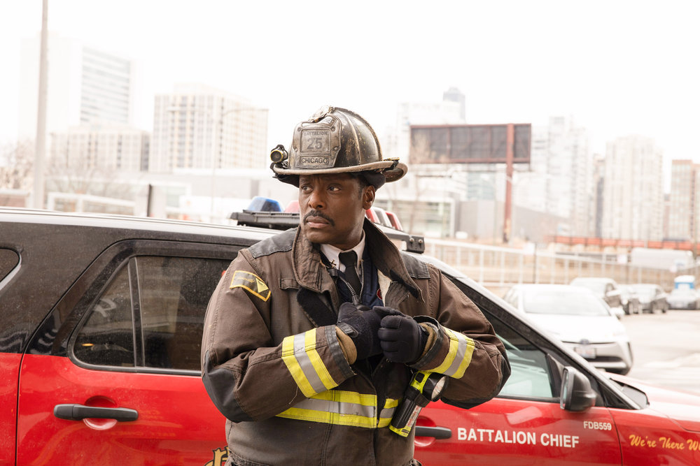 Chicago Fire Season 8 Episode 14, "Shut It Down" Pictured: Eamonn Walker as Battalion Chief Wallace Boden