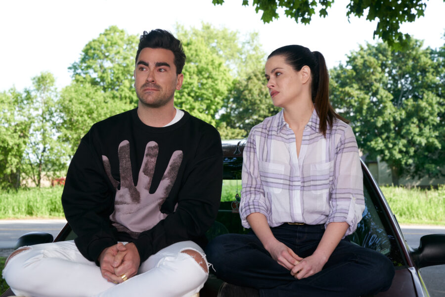 Schitt’s Creek Season 6 Episode 13 – David (Dan Levy), Stevie (Emily Hampshire)