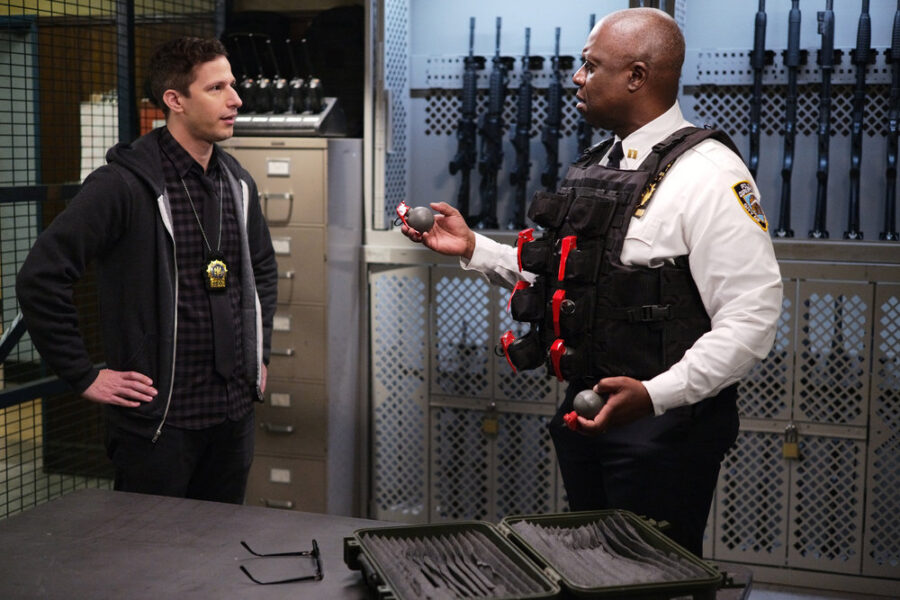 Brooklyn Nine-Nine Season 7 Episode 12 - Andy Samberg as Jake Peralta, Andre Braugher as Ray Holt | Tell-Tale TV Brooklyn Nine-Nine Season 7 Episode 12 - Andy Samberg as Jake Peralta, Andre Braugher as Ray Holt
