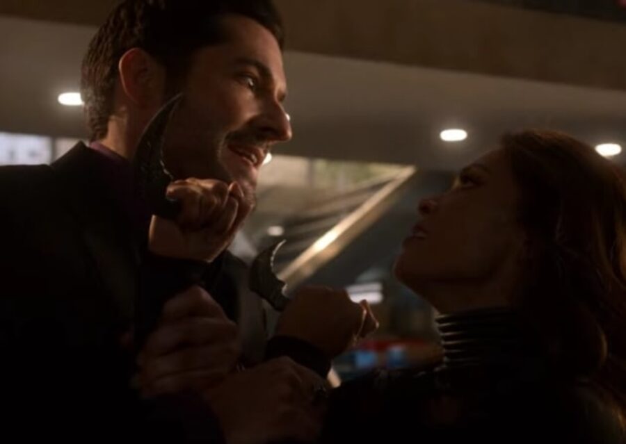 Tom Ellis, Lesley Ann-Brandt as Lucifer and Maze - Lucifer | Tell-Tale TV Tom Ellis, Lesley Ann-Brandt as Lucifer and Maze - Lucifer