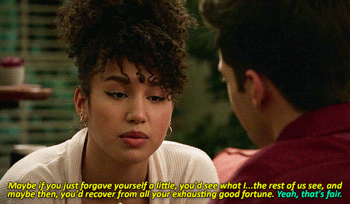 Matt Cornett and Sofia Wylie as EJ Caswell and Gina Porter in High School Musical: The Musical: The Series gif How ‘HSMTMTS’ Stumbled Into One of Teen TV’s Best Relationships with #Portwell Matt Cornett and Sofia Wylie as EJ Caswell and Gina Porter in High School Musical: The Musical: The Series 