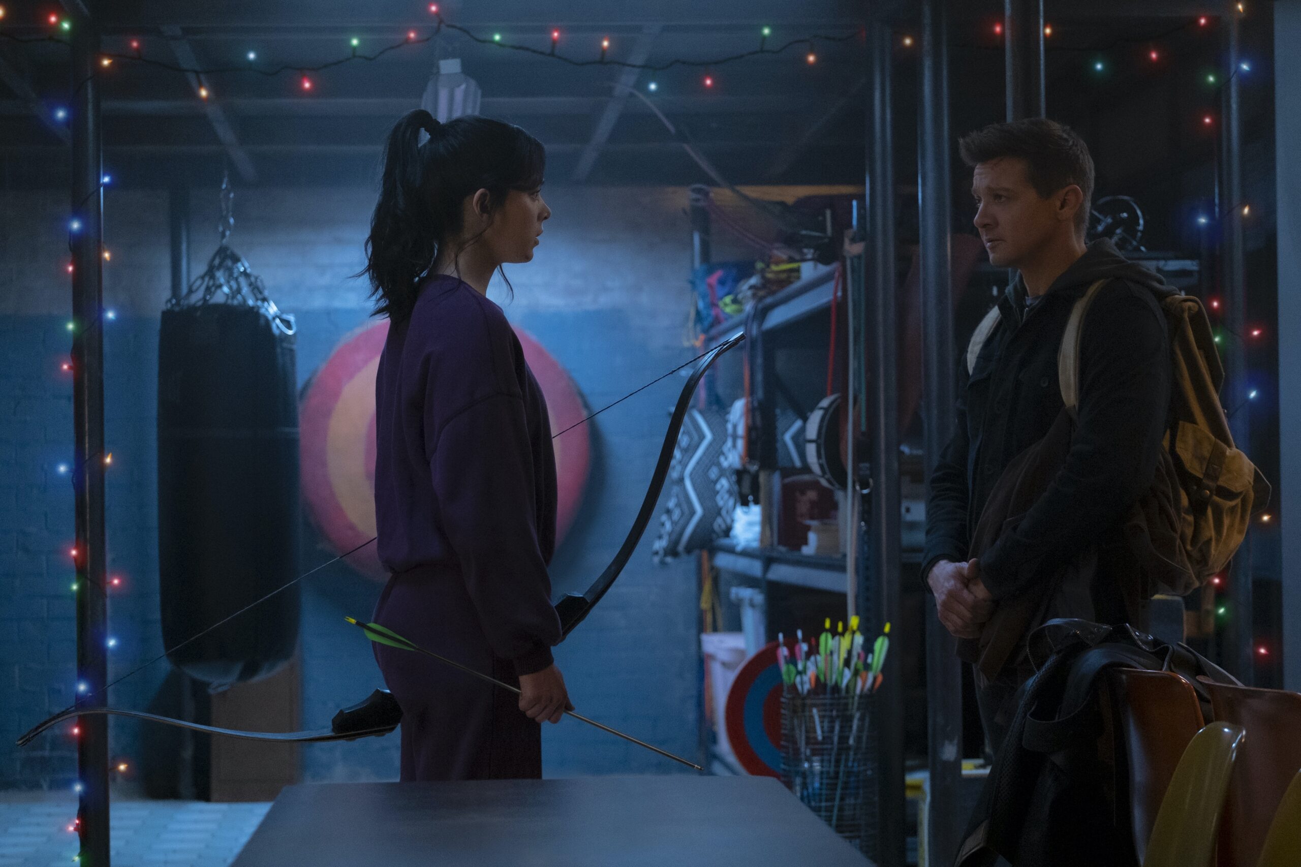 Hawkeye — Hailee Steinfeld as Kate Bishop, Jeremy Renner as Clint Barton | Tell-Tale TV Hawkeye — Hailee Steinfeld as Kate Bishop, Jeremy Renner as Clint Barton