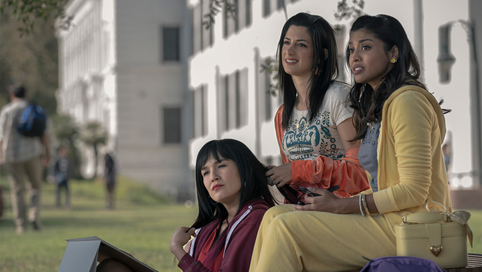 THE AFTERPARTY Season 1 Episode 5, "High School" ZOE CHAO, AYDEN MAYERI, TIYA SIRCAR