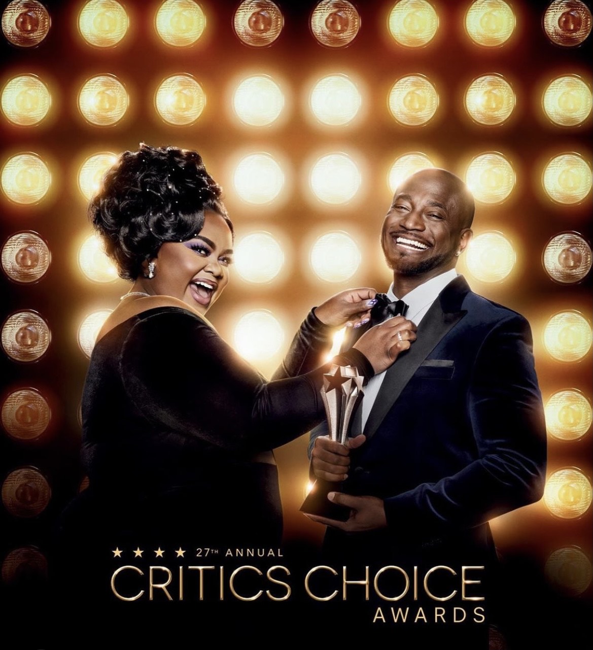 27th Annual Critics Choice Awards Taye Diggs and Nicole Byer poster