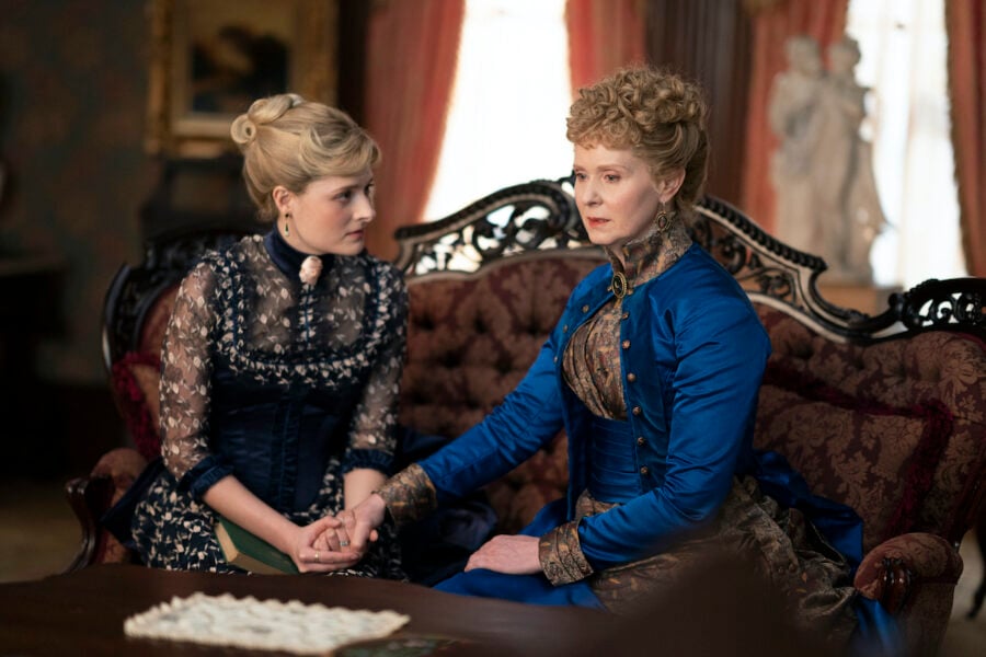 The Gilded Age Season 1 Episode 9 | Tell-Tale TV Louisa Jacobson as Marian Brook talks with Cynthia Nixon as Ada Brook The Gilded Age Season 1 Episode 9, "Let The Tournament Begin"