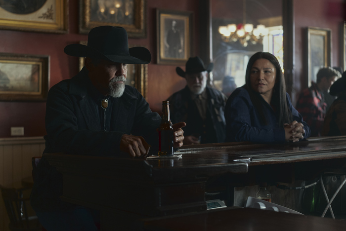 Outer Range Season 1 Episode 4 - Josh Brolin as Royal Abbott, Tamara Podemski as Deputy Sheriff Joy