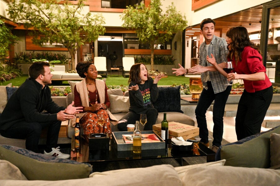 HOME ECONOMICS Season 2 Episode 22 “Ticket to Space, Million” JIMMY TATRO, SASHEER ZAMATA, CAITLIN MCGEE, TOPHER GRACE, KARLA SOUZA | Tell-Tale TV HOME ECONOMICS Season 2 Episode 22 “Ticket to Space, alt=