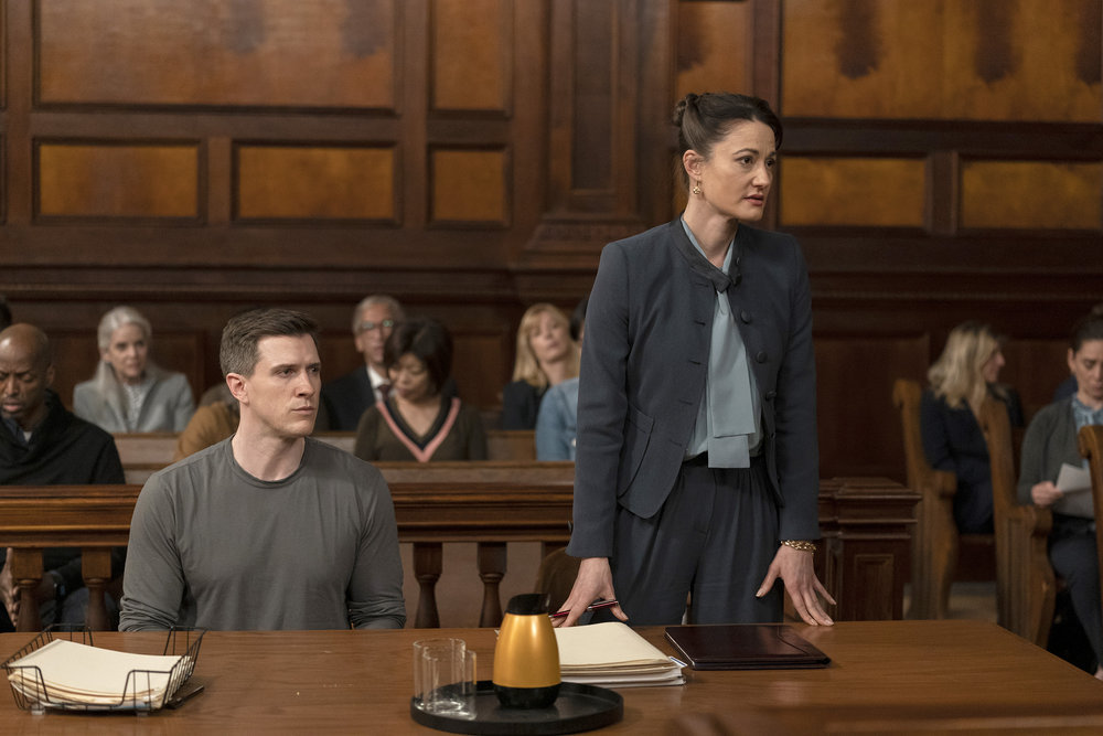 Law & Order Season 21 Episode 9 -Patrick Heusinger as Wyatt Ackman, Erinn Ruth as Attorney R. Greenough