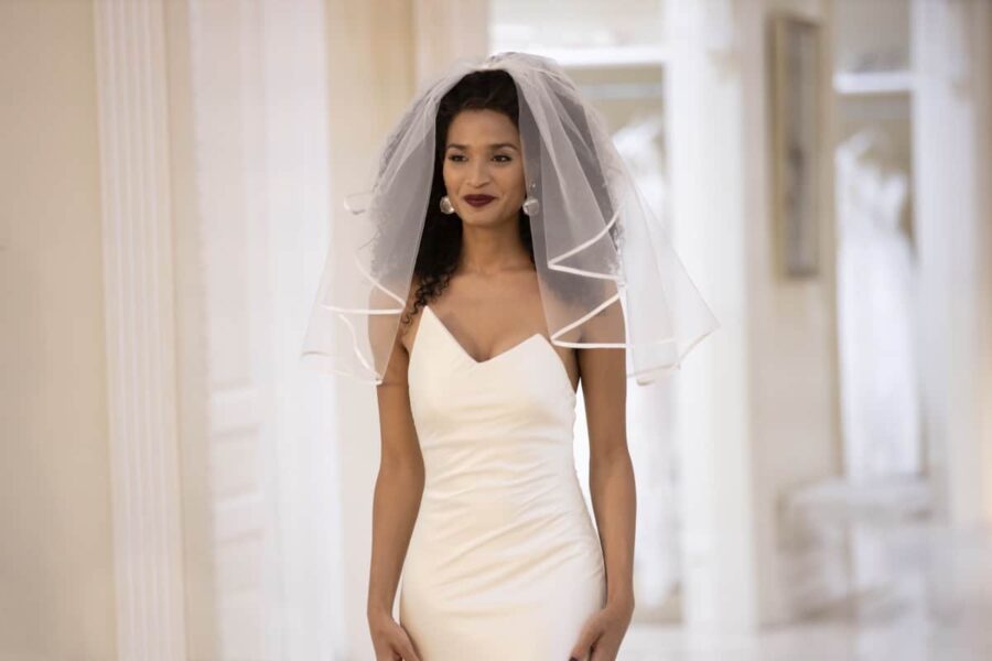 POSE_305_2812r | Tell-Tale TV Angel in her wedding dress on Pose Season 3 Episode 5 "Something Borrowed, Something Blue"