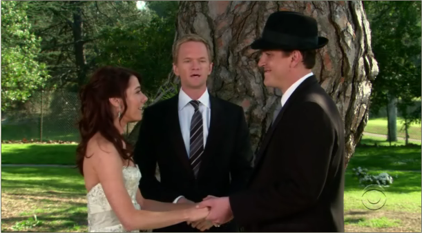 Something_borrowed | Tell-Tale TV Marshall and Lily are married by Barney in How I Met Your Mother Season 2 Episode 21