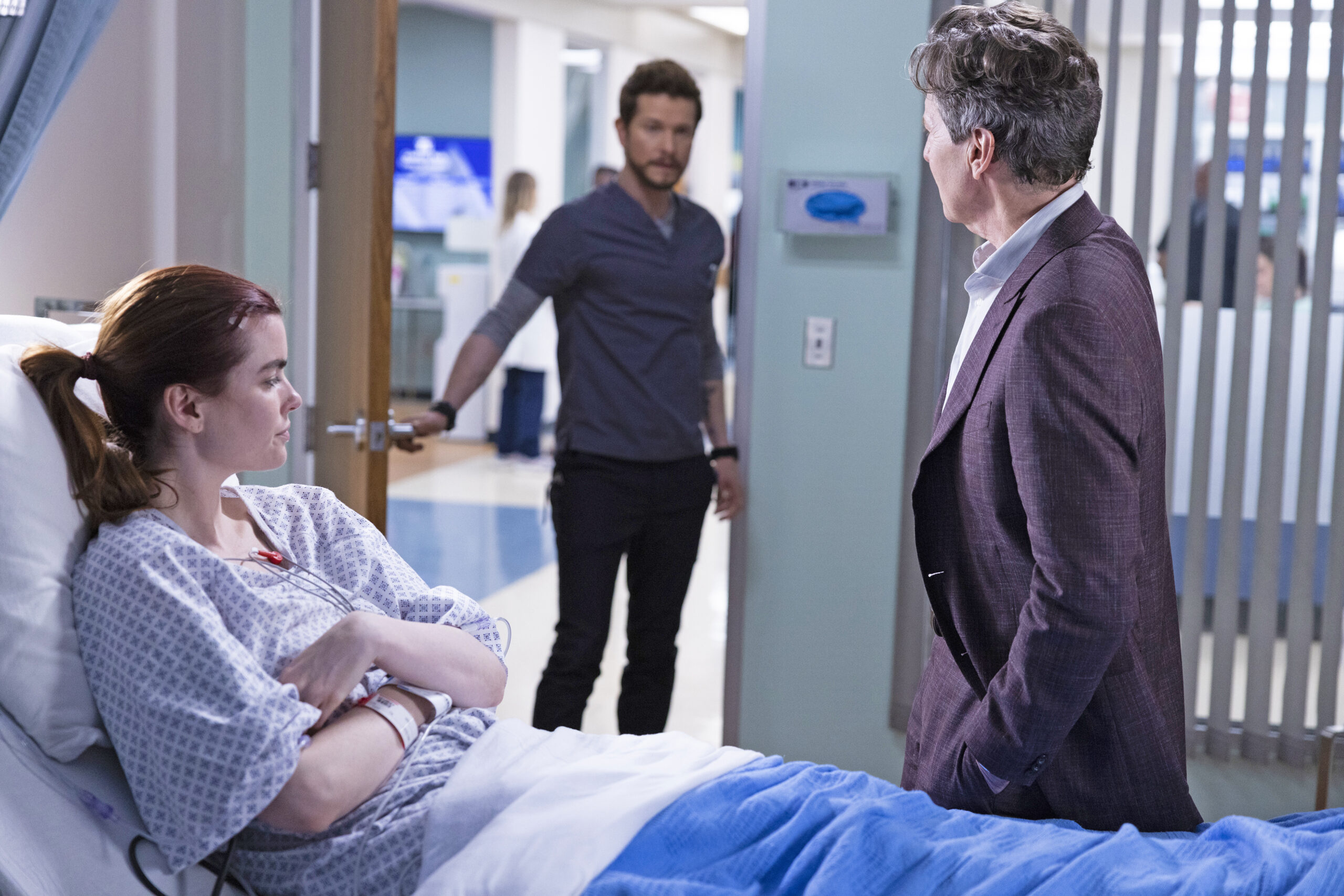 The Resident Season 5 Episode 22 - uest star Kaley Ronayne, Matt Czuchry and guest star Andrew McCarthy