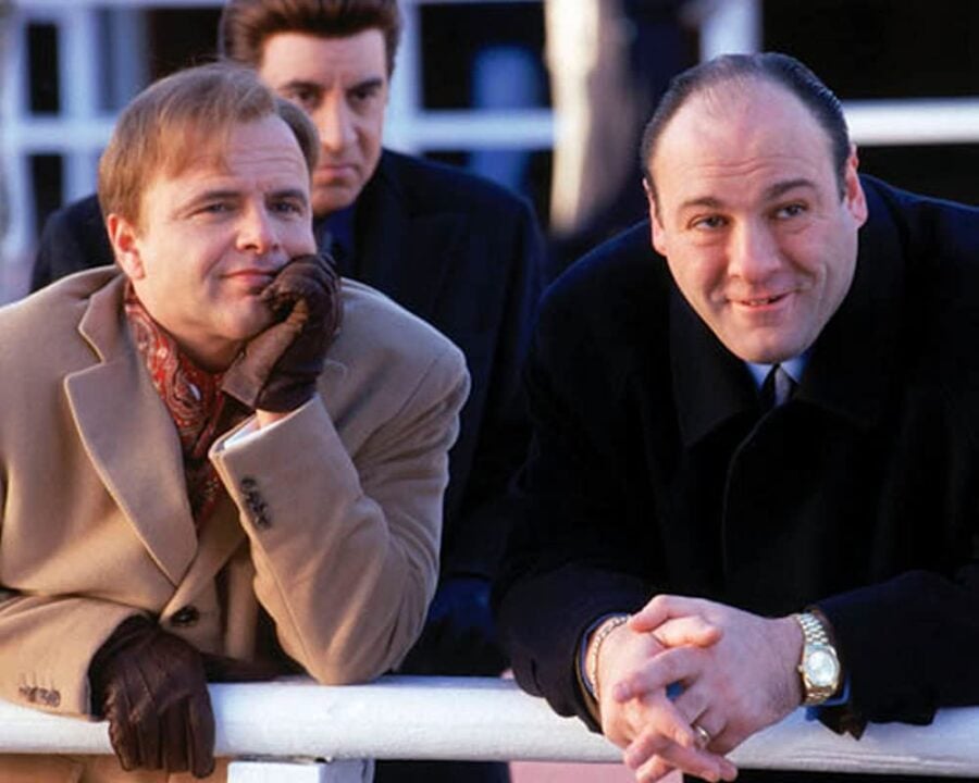 THE SOPRANOS Joe Pantoliano as Ralph Cifaretto, James Gandolfini as Tony Soprano.