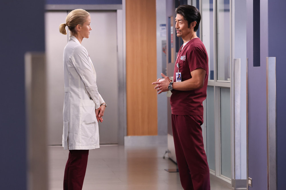 Chicago Med - Season 8 Episode 3 - Jessy Schram and Brian Tee