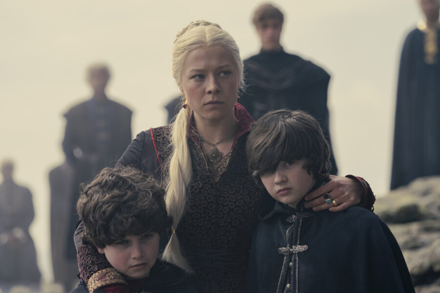 House of the Dragon 2 Episode 7 - Harvey Sadler, Emma D'Arcy, and Leo Hart